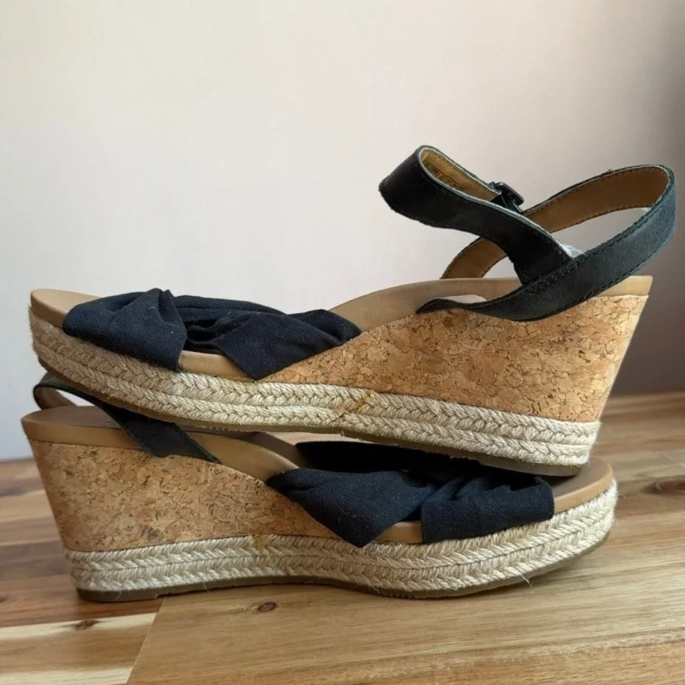 UGG Women's Joslyn Wedge Sandal - Size 8 Black